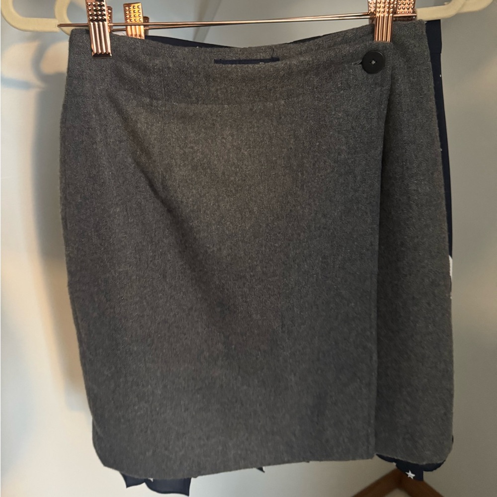 Trending Vintage Wrap Skirt, Grey Wool, Abercrombie & Fitch